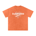 "Loosen Up" Orange Snow Washed Oversized Cotton T-Shirt
