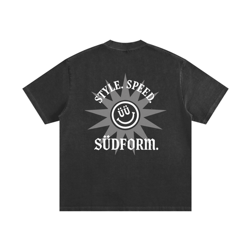 "Battle Bird" SÜDFORM Heavyweight Vintage Washed Frayed T-Shirt