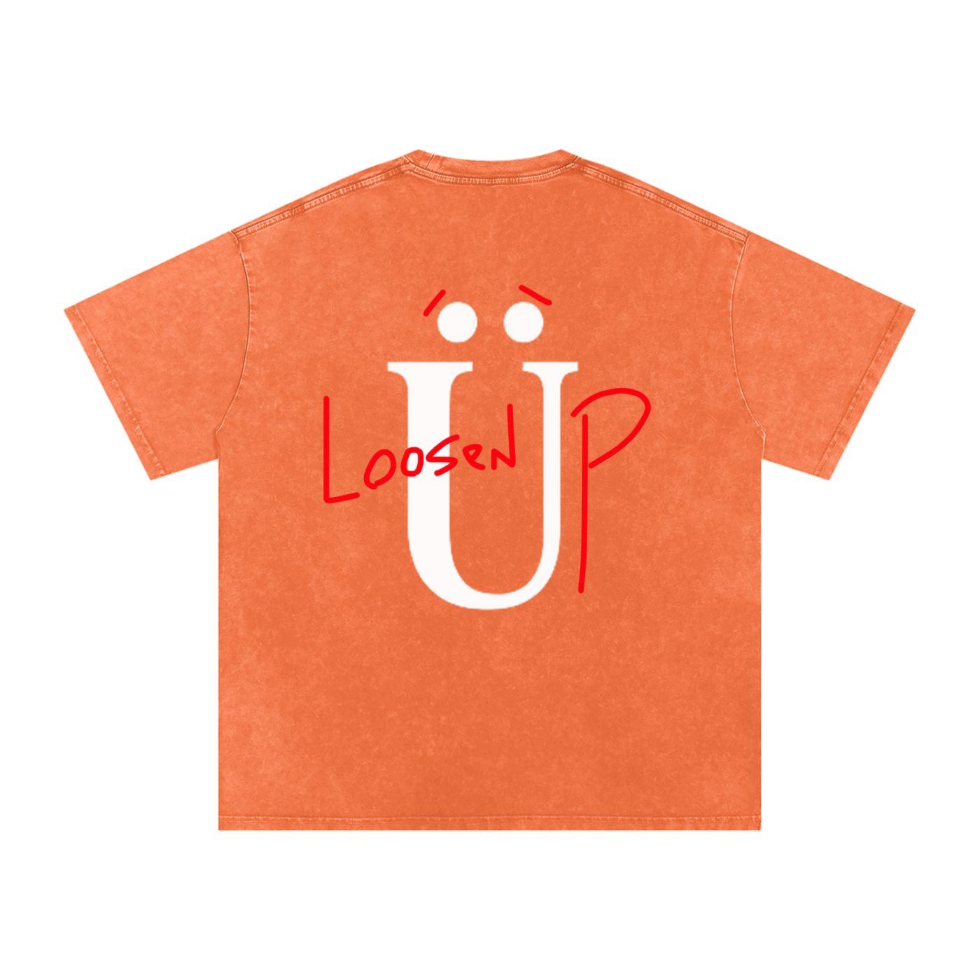 "Loosen Up" Orange Snow Washed Oversized Cotton T-Shirt