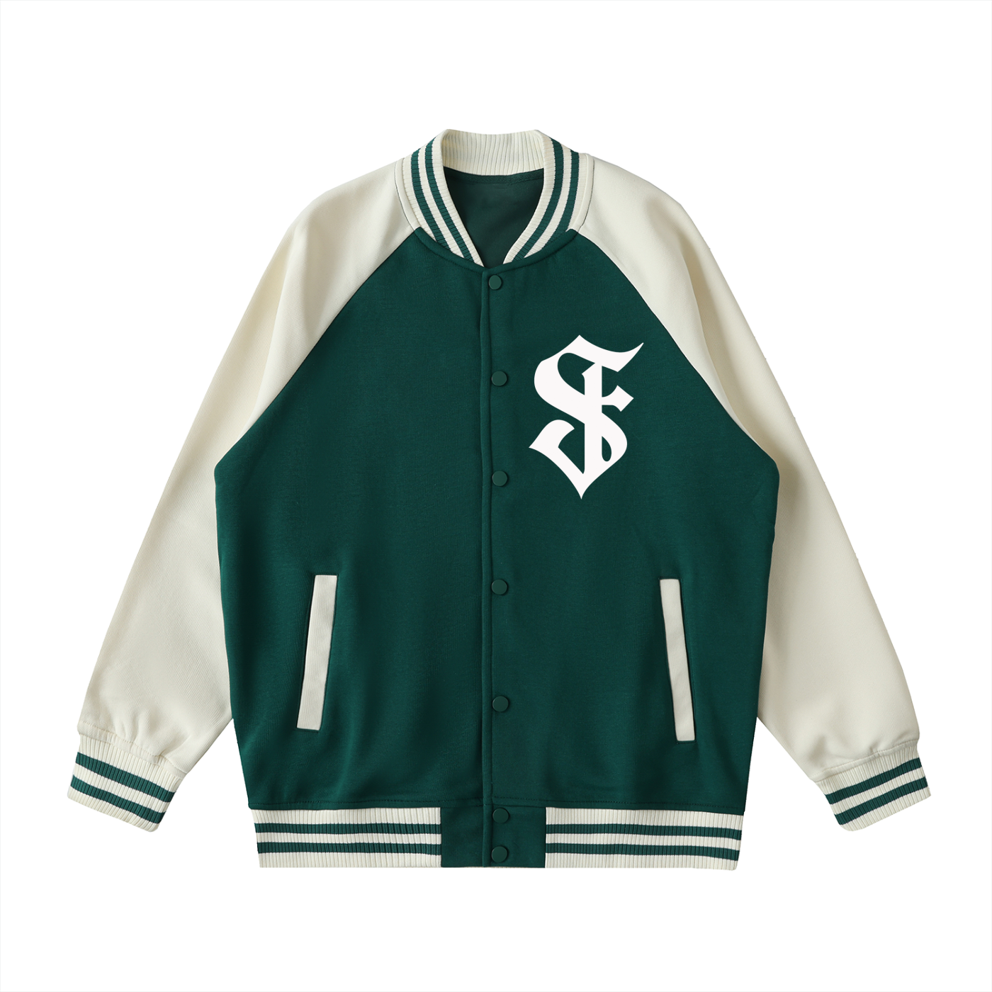 SÜDFORM Two Tone Raglan Sleeve Varsity Jacket